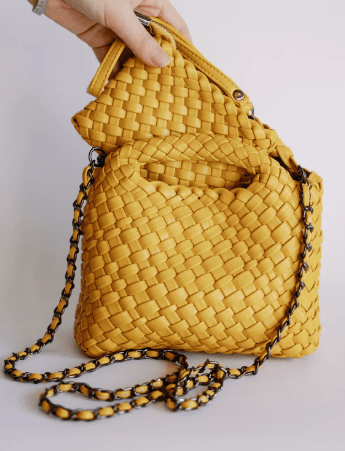 [BC Bags] Yellow Woven Small Tote - The Pink Pineapple 850
