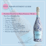 Beau Bottle Blue Bows and Blossoms - Prosecco Collection - The Pink Pineapple 850