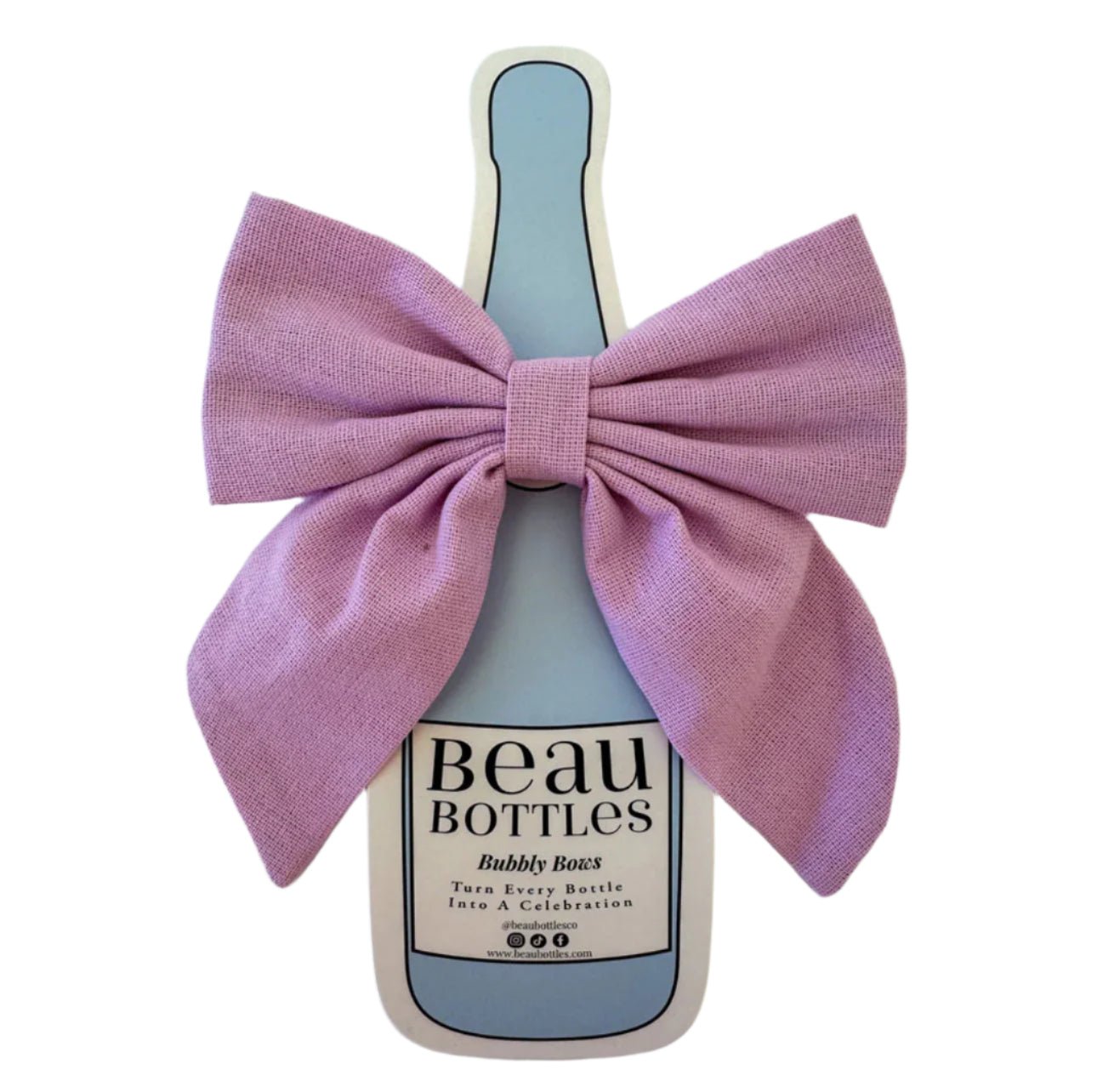 [Beau Bottles] Pink Linen Bottle Bow - The Pink Pineapple 850