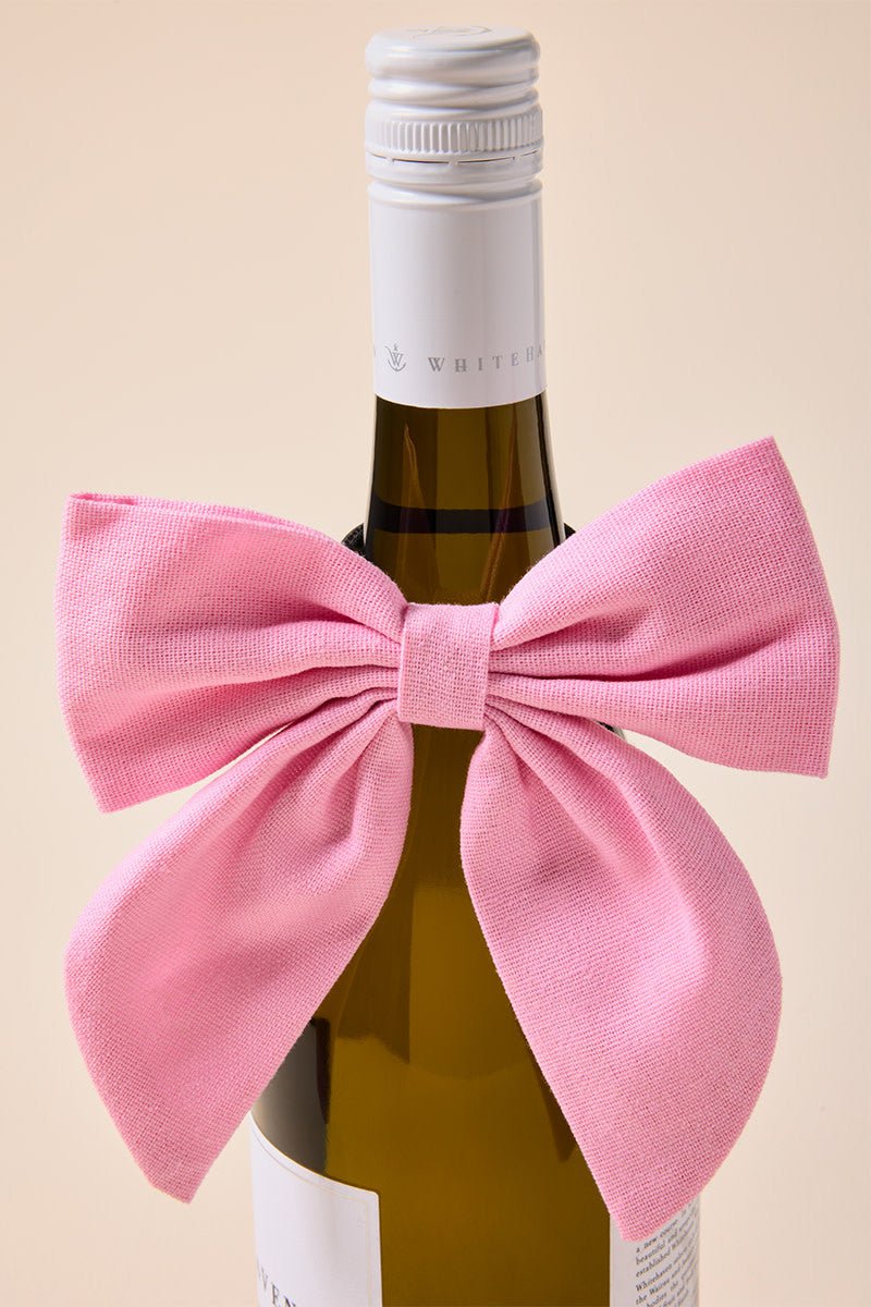 [Beau Bottles] Pink Linen Bottle Bow - The Pink Pineapple 850