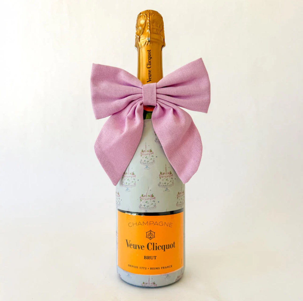 [Beau Bottles] Pink Linen Bottle Bow - The Pink Pineapple 850