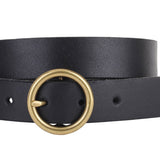 Bella Brass Buckle Leather Belt in Black - The Pink Pineapple 850