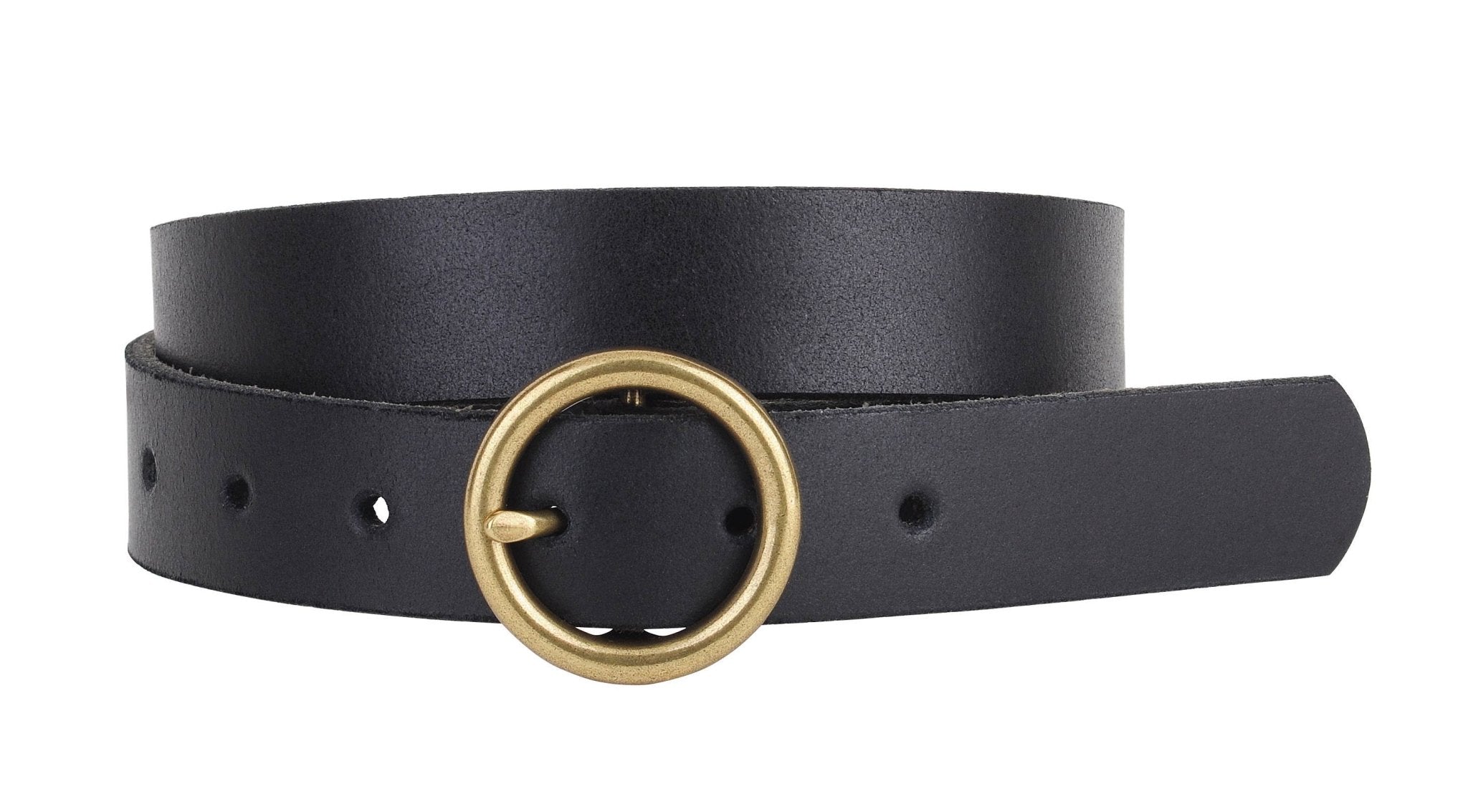 Bella Brass Buckle Leather Belt in Black - The Pink Pineapple 850