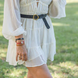 Bella Brass Buckle Leather Belt in Black - The Pink Pineapple 850