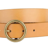 Bella Brass Buckle Leather Belt in Camel - The Pink Pineapple 850