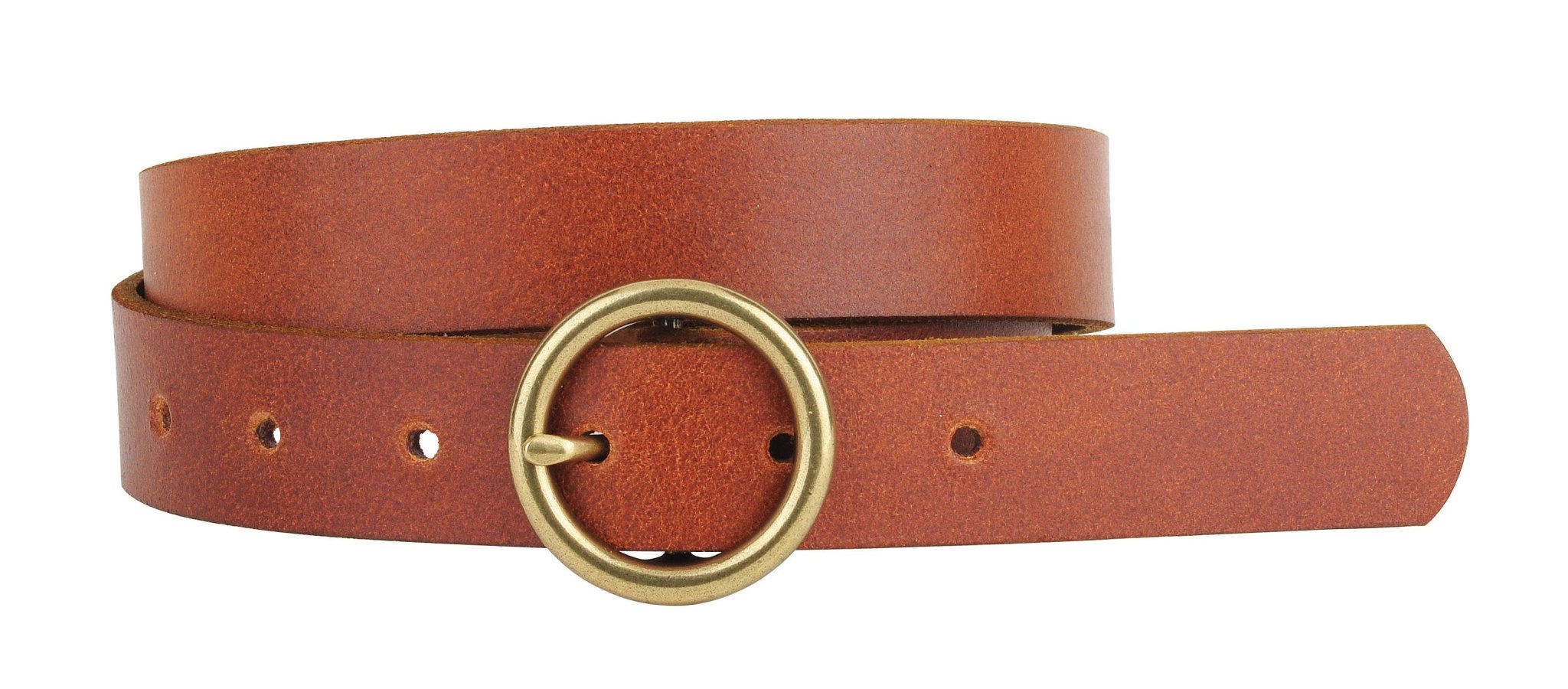 Bella Brass Buckle Leather Belt in Tan - The Pink Pineapple 850