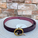 Bella Chocolate Suede Belt with Brass Circle Buckle - The Pink Pineapple 850