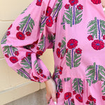 Berry Merry Balloon Sleeve Midi Dress - The Pink Pineapple 850