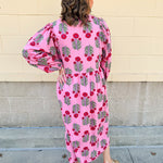Berry Merry Balloon Sleeve Midi Dress - The Pink Pineapple 850
