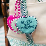 Besties Who Mahjong Needlepoint Bag Charm – Blue - The Pink Pineapple 850