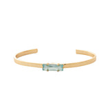 Bright gold cuff bracelet with crystal accents from Sorrelli’s Aquamarine collection.