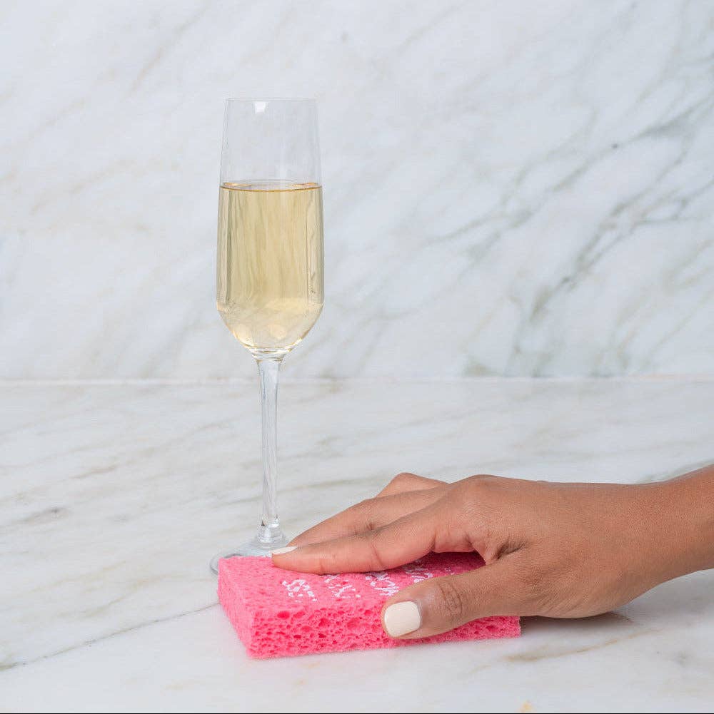 Biodegradable Pop - Up Sponge - Less Chores More Pours - The Pink Pineapple 850