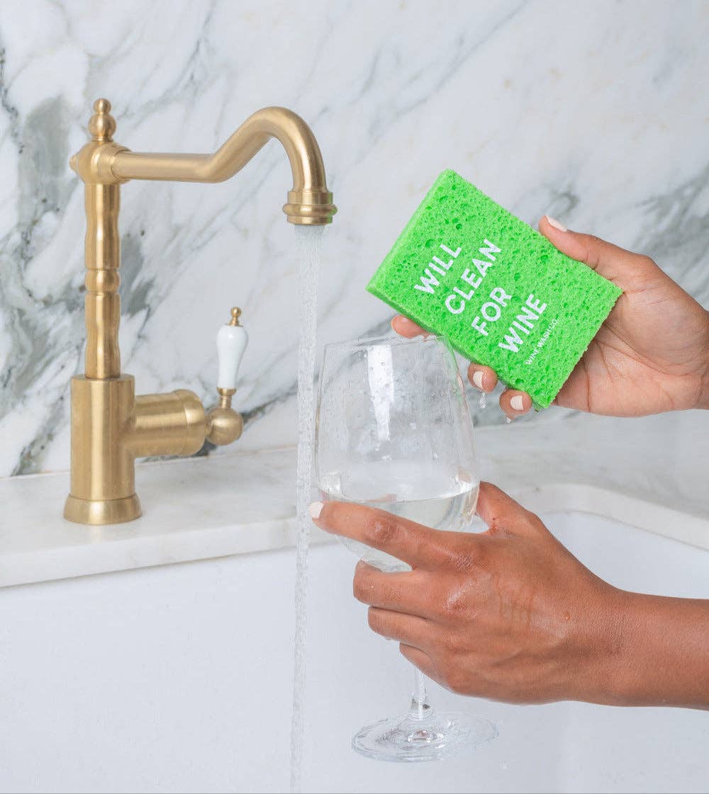 Biodegradable Pop - Up Sponge Set - Will Clean for Wine - The Pink Pineapple 850