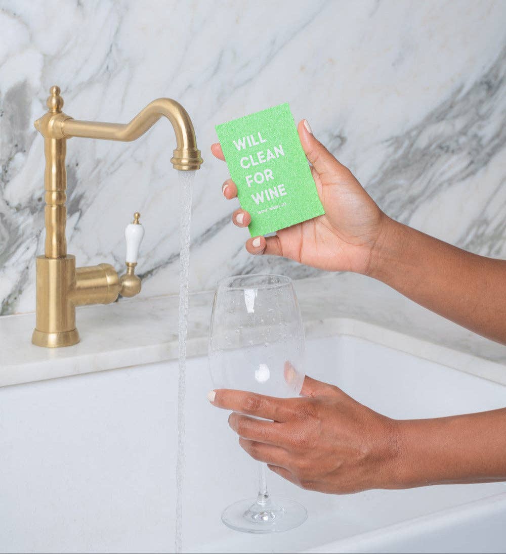 Biodegradable Pop - Up Sponge Set - Will Clean for Wine - The Pink Pineapple 850