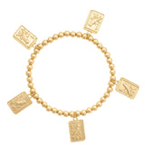 Bird Bam 24K Plated Ball Bead Stretch Bracelet - The Pink Pineapple 850