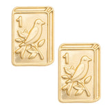 Bird Bam 24K Plated Tile Stud Earrings - The Pink Pineapple 850