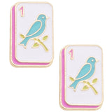 Bird Bam Enamel Stud Earrings in Multi - The Pink Pineapple 850