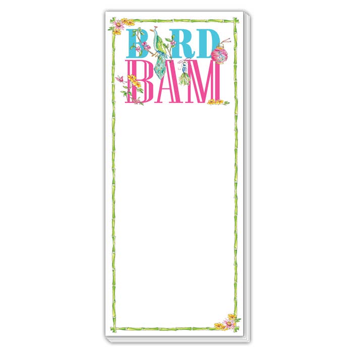 Bird Bam Green Bamboo Mahjong Icons Skinny Pad - The Pink Pineapple 850