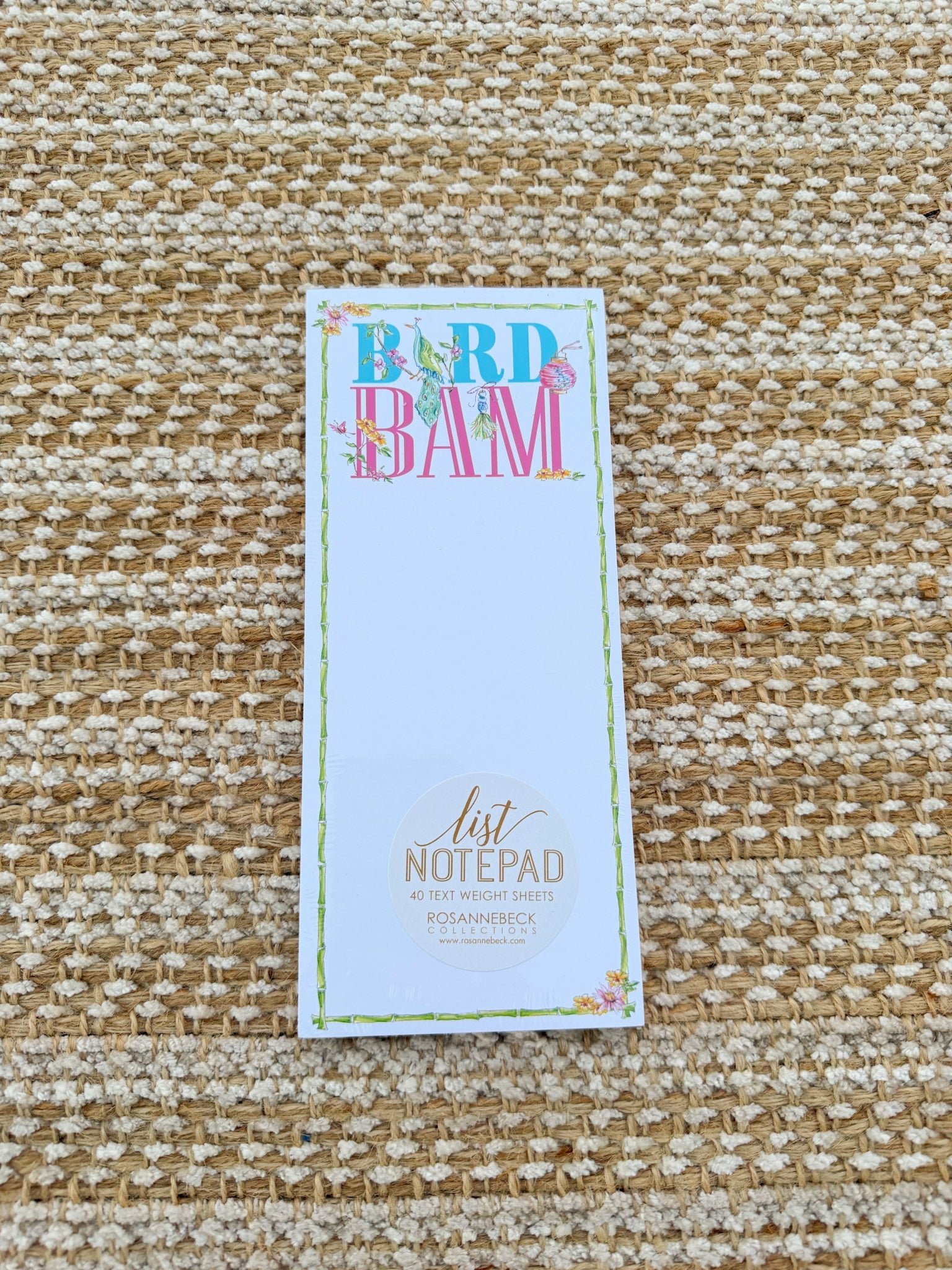 Bird Bam Green Bamboo Mahjong Icons Skinny Pad - The Pink Pineapple 850