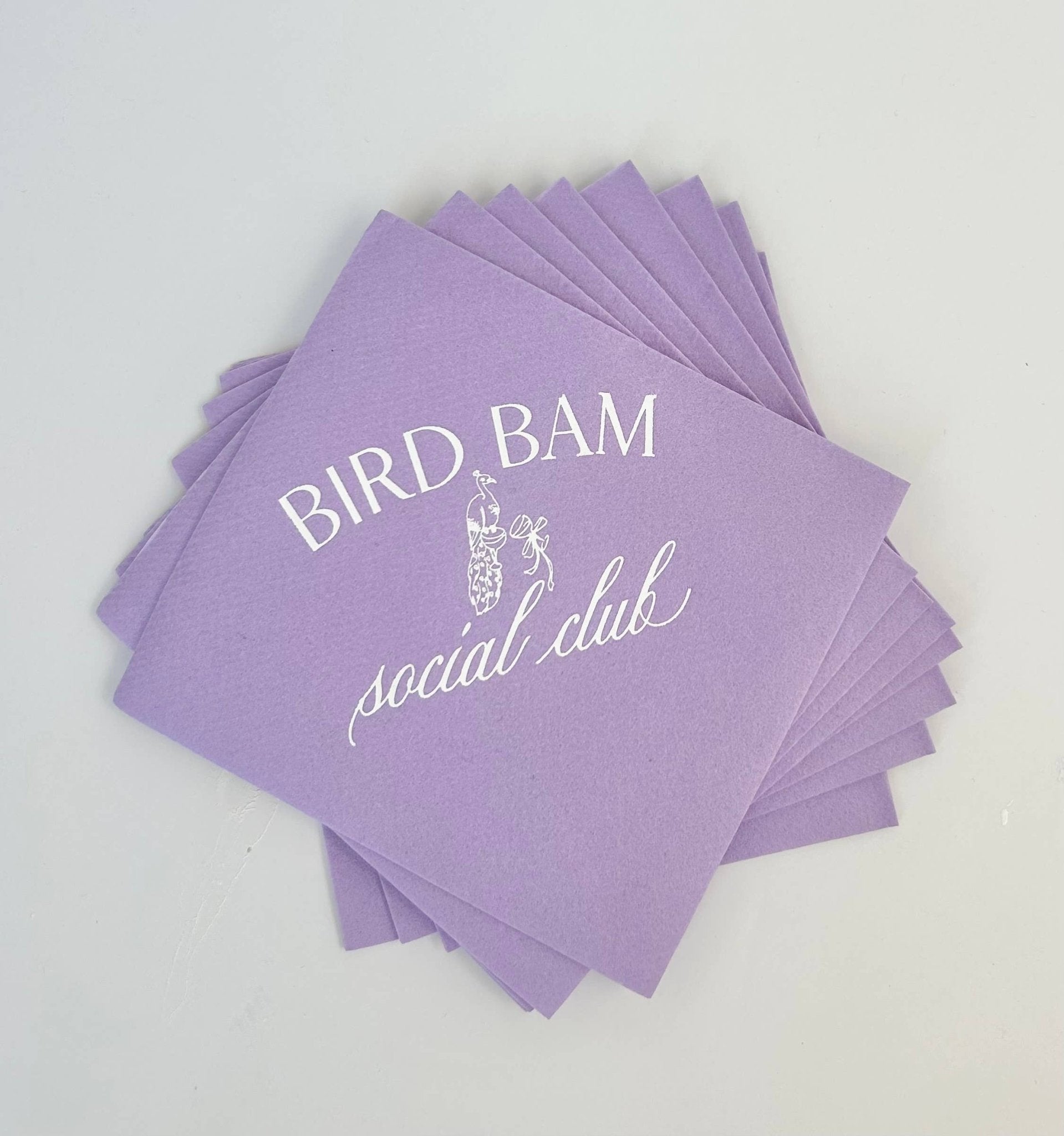 Bird Bam Social Club Purple Hostess Napkins - The Pink Pineapple 850
