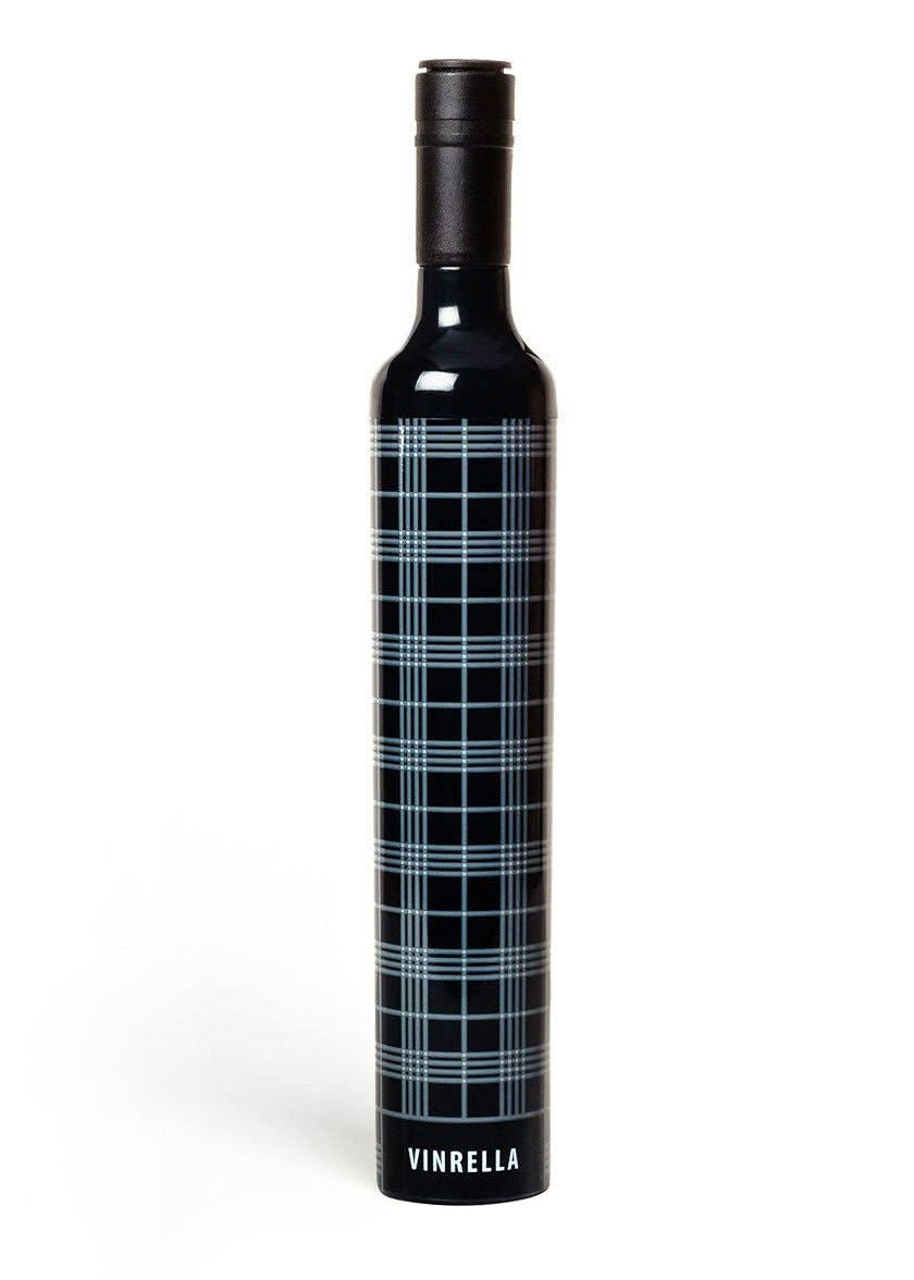 Black Plaid Bottle Umbrella - The Pink Pineapple 850