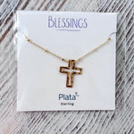 Blessings Cutout Cross Necklace with Textured Chain - The Pink Pineapple 850