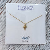 Blessings Gemstone Cross Necklace - The Pink Pineapple 850