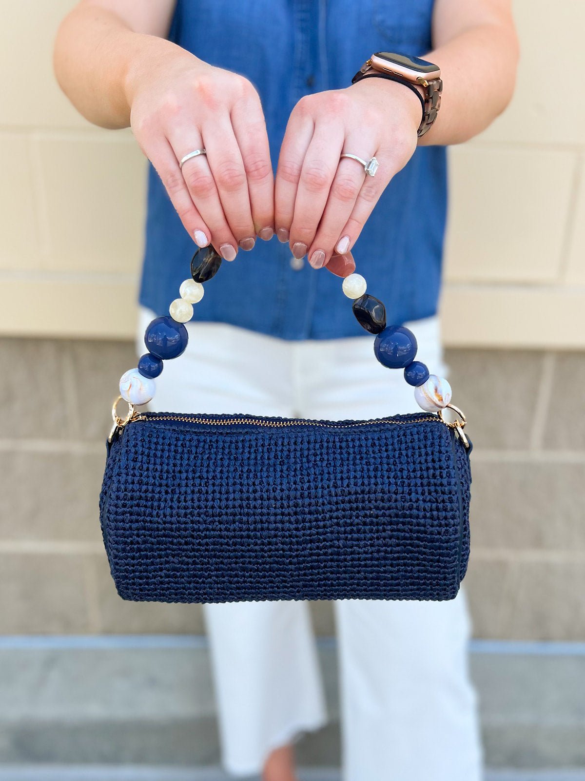 Bloom Belle Beaded Barrel Clutch - The Pink Pineapple 850