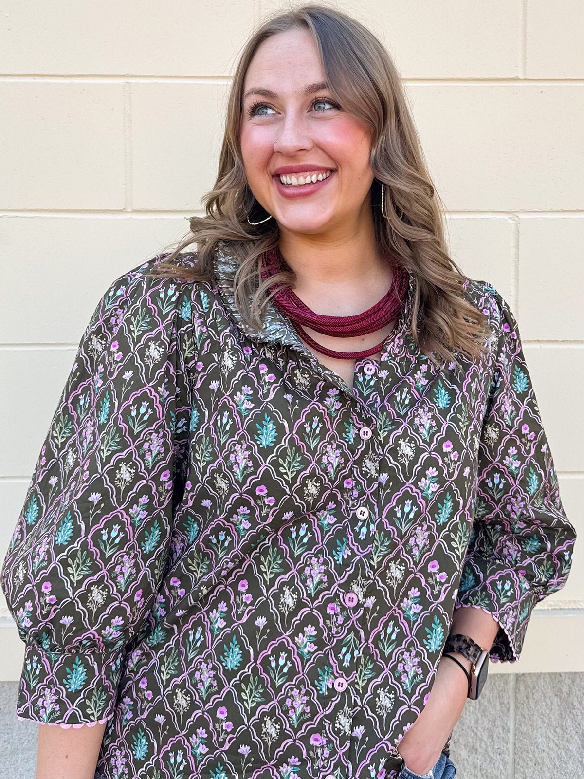 Blooming Trellis Blouse - The Pink Pineapple 850