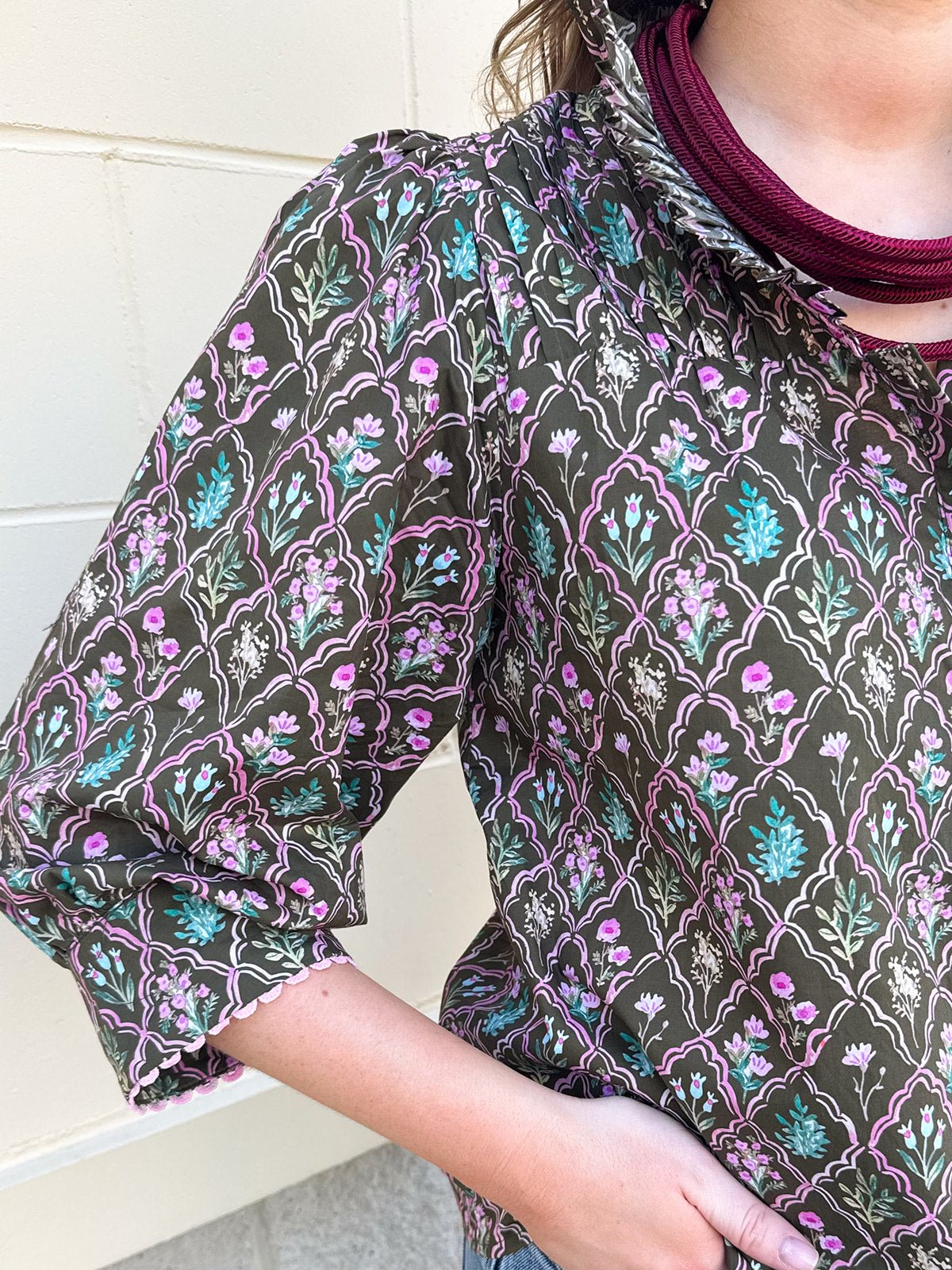 Blooming Trellis Blouse - The Pink Pineapple 850