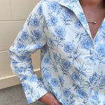 Blue Blossom Button Down Blouse - The Pink Pineapple 850
