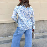 Blue Blossom Button Down Blouse - The Pink Pineapple 850
