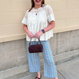 Blue Check Tailored Pants - The Pink Pineapple 850