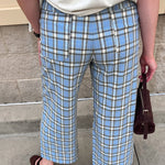 Blue Check Tailored Pants - The Pink Pineapple 850