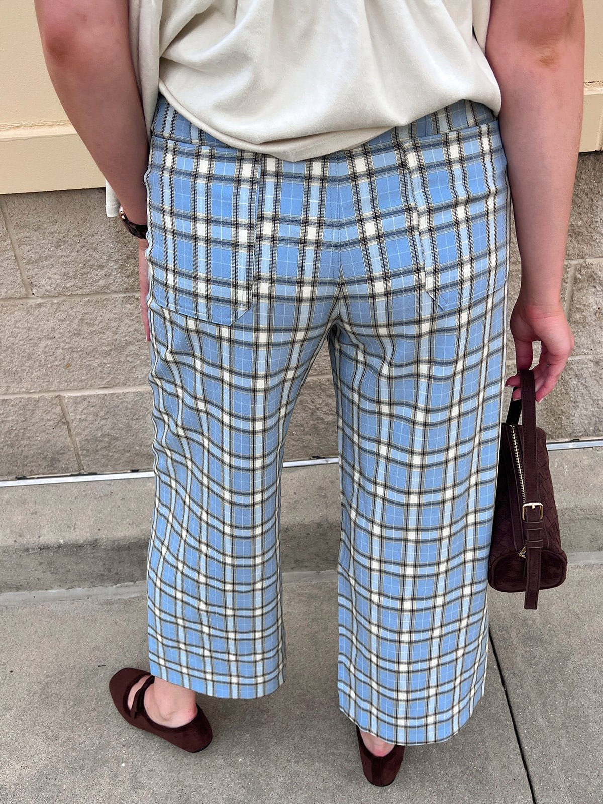 Blue Check Tailored Pants - The Pink Pineapple 850