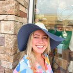 Blue Color Block Fedora - The Pink Pineapple 850