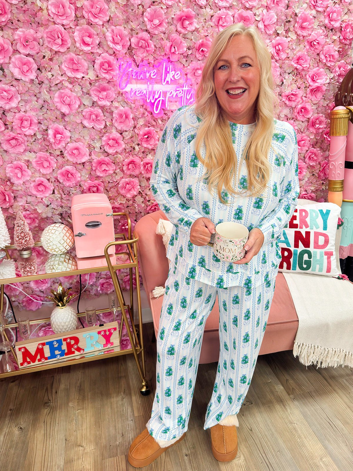 Blue Ginger Jar Pajama Set - The Pink Pineapple 850