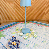 Blue Glow Scalloped Rechargeable Table Lamp - The Pink Pineapple 850