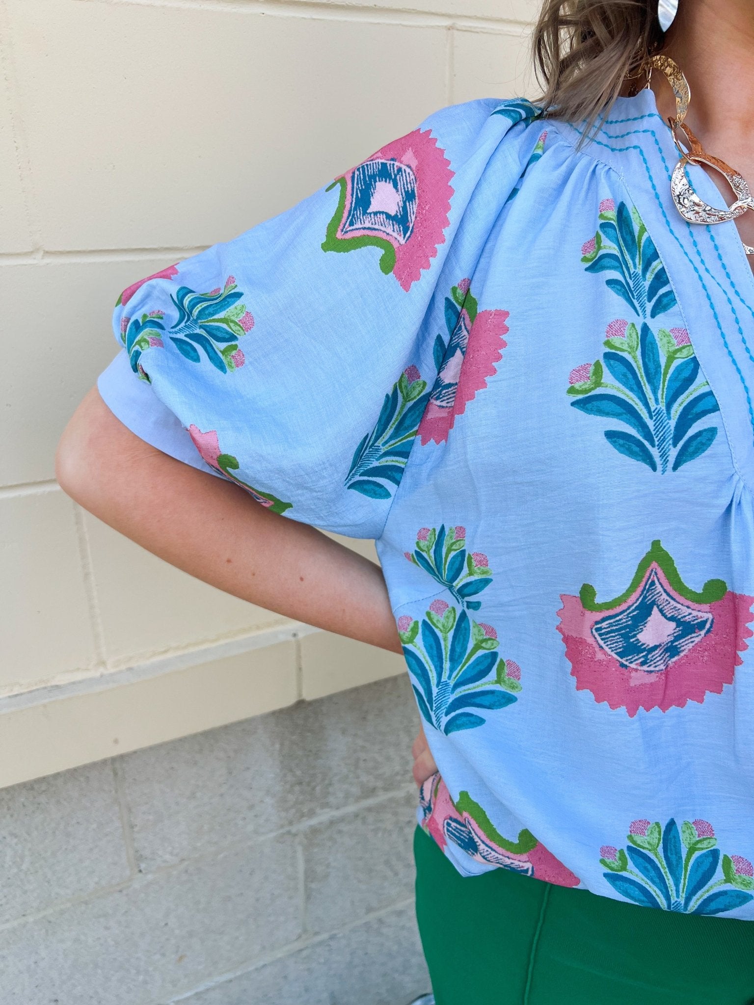 Blue Haven Breeze Blouse - The Pink Pineapple 850