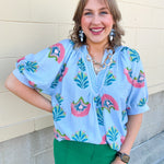 Blue Haven Breeze Blouse - The Pink Pineapple 850