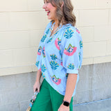 Blue Haven Breeze Blouse - The Pink Pineapple 850
