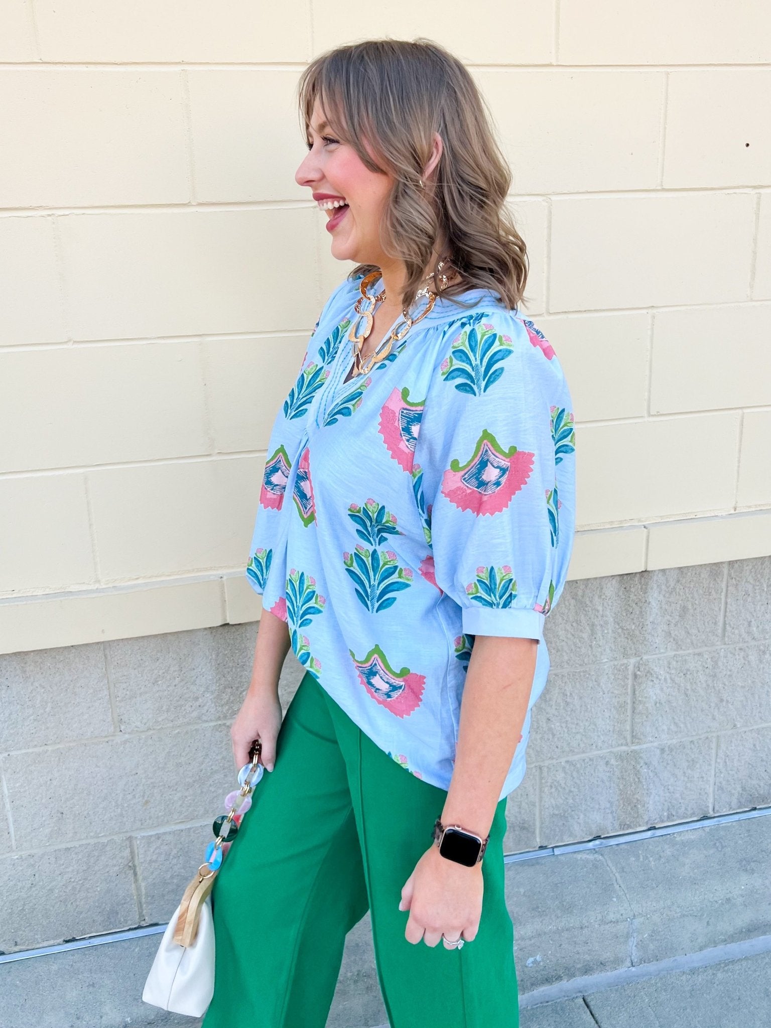 Blue Haven Breeze Blouse - The Pink Pineapple 850