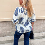 Blue Haven Paisley Peasant Top - The Pink Pineapple 850