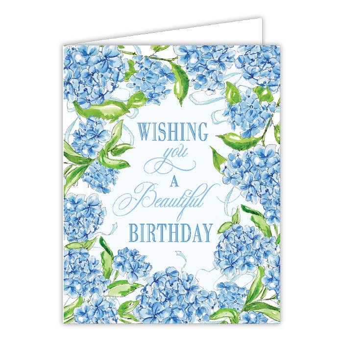 Blue Hydrangea Birthday Greeting Card - The Pink Pineapple 850
