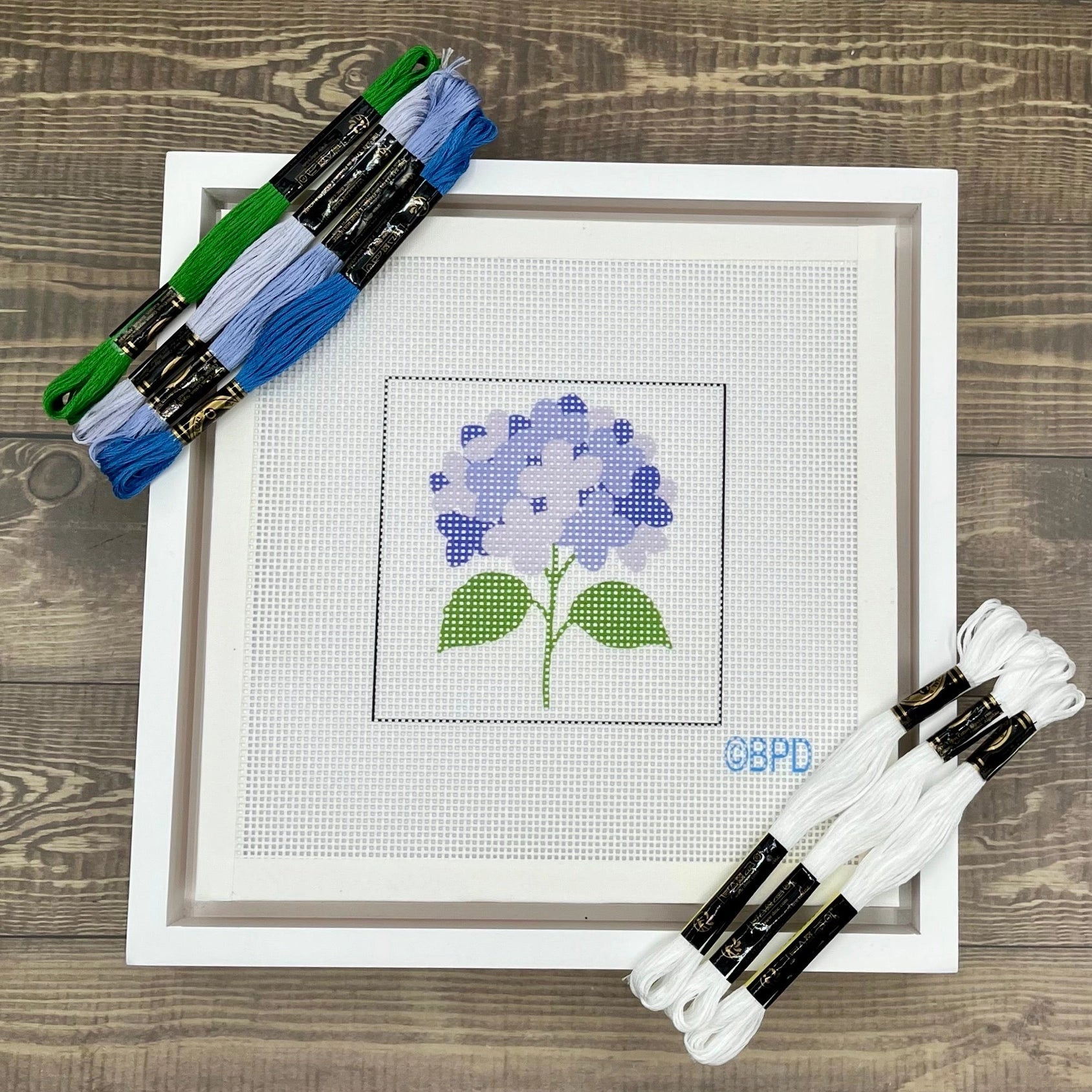 Blue Hydrangea Needlepoint Kit - The Pink Pineapple 850