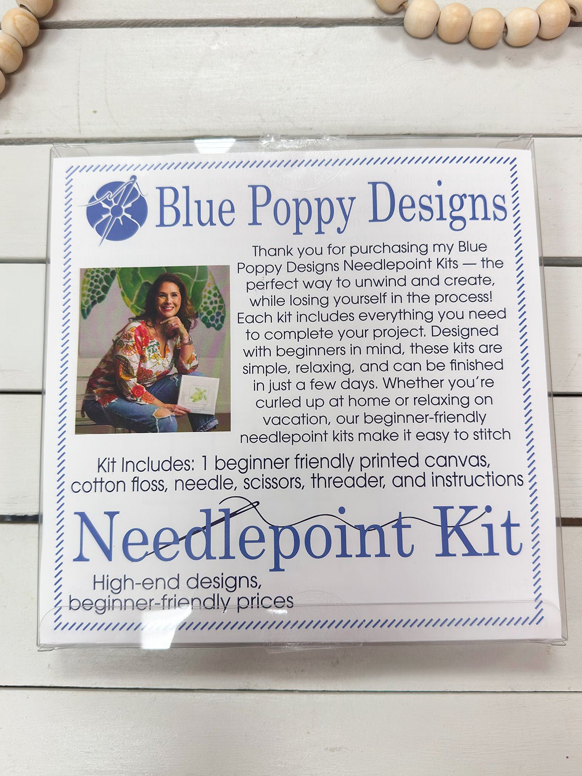 Blue Hydrangea Needlepoint Kit - The Pink Pineapple 850