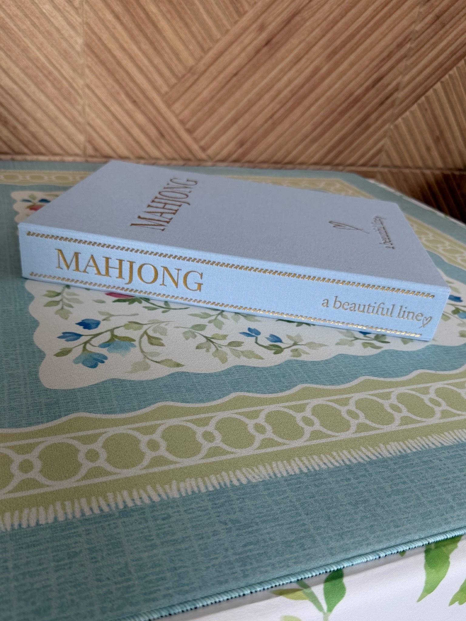 Blue Mahjong Coffee Table Book Tile Storage - The Pink Pineapple 850