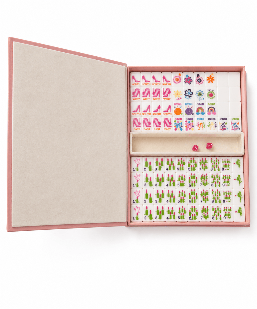 Blue Mahjong Coffee Table Book Tile Storage - The Pink Pineapple 850