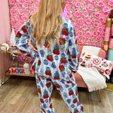 Blue Manor Poinsettia Flannel Pajama Set - The Pink Pineapple 850