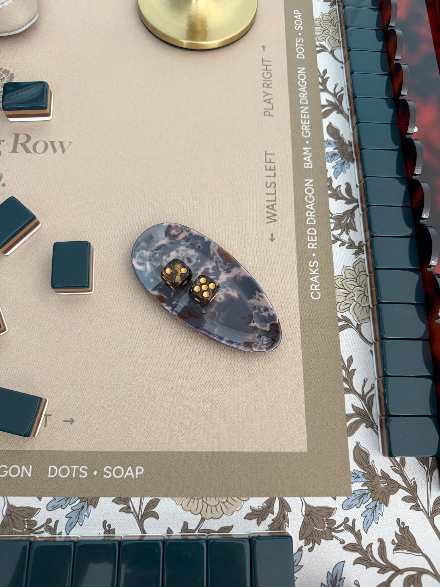 Blue Marble Oval Dice Catchall - The Pink Pineapple 850